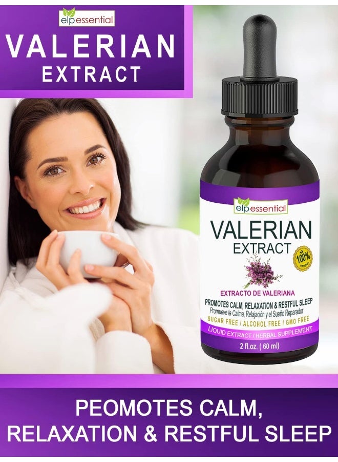 elp essential Valerian Root Extract Drops, 2 fl oz, Sugar Free, Alcohol Free, Non-GMO Gluten Free Liquid - Image 2